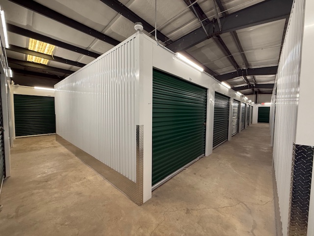 Hallway of indoor temperature-controlled storage units in Virginia Beach